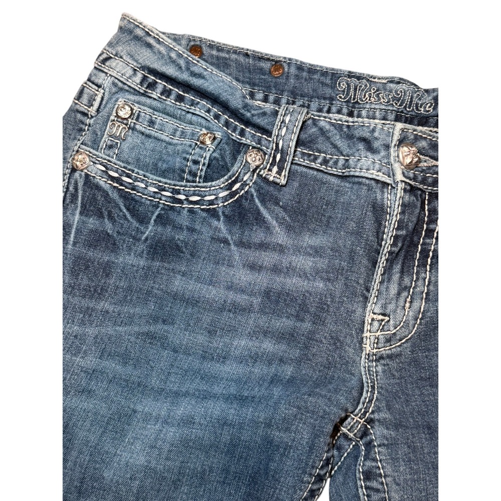 Miss Me Jeans Signature Boot Cut Jeans 31 X 34 Lace Pockets JW6171B - Picture 6 of 12